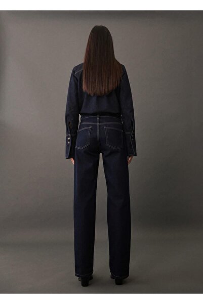 MANGO Woman Düz Kesim Yüksek Bel Jean Pantolon