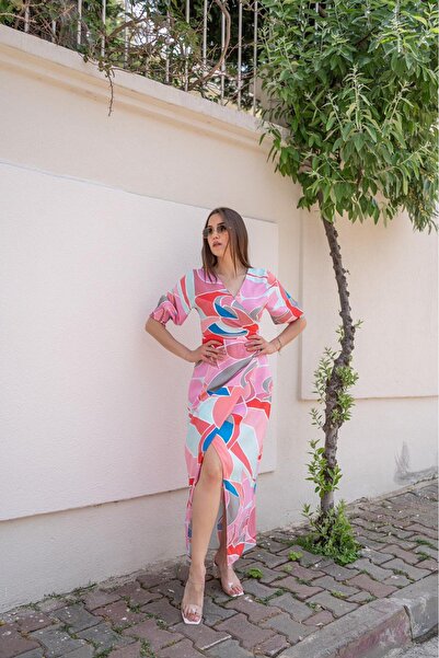 Elbee Fashion Woman Rochie cu fante cu model