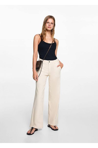 Mango Teen pantaloni culotte cu buzunare
