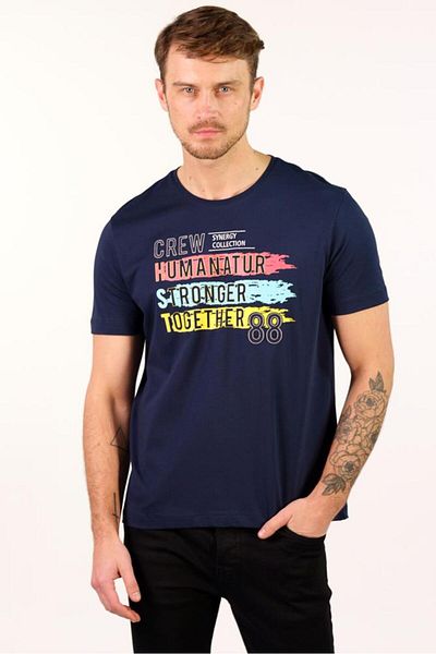 Arma Ανδρικό μπλουζάκι Navy Blue Plus Size Crew Neck Y 22374868101