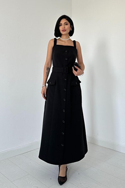 Elbee Fashion Woman Rochie cu bretele din cauciuc și curea