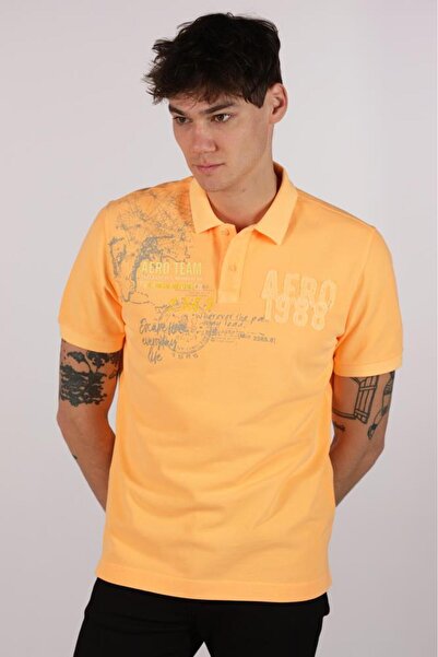 Arma Чоловіча помаранчева футболка з коміром-поло Y22374375001