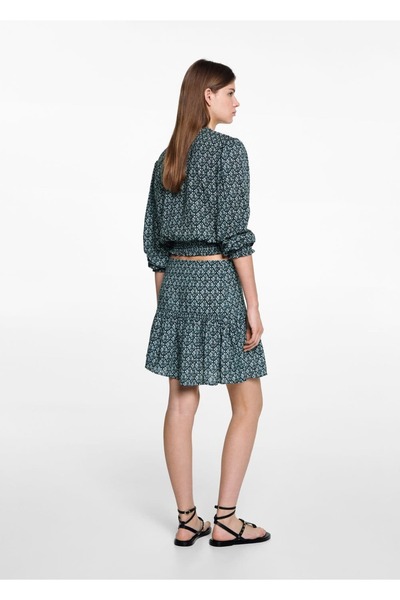 Mango Teen Desenli fırfırlı etek