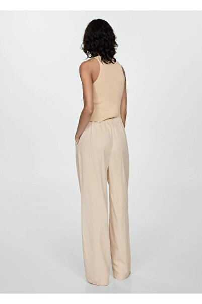 MANGO Woman Pileli Lyocell Pantolon