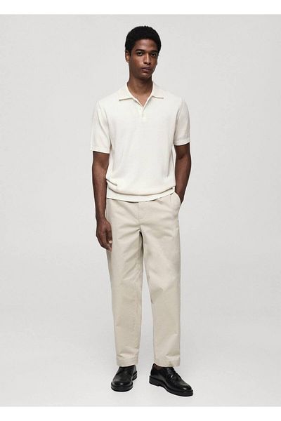 MANGO Man Tricou polo subțire din bumbac