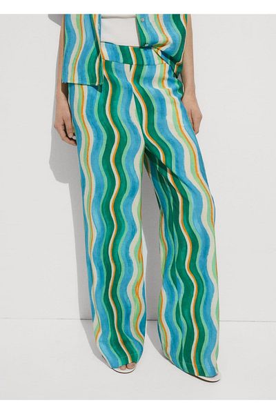MANGO Woman Pantaloni cu model cu picioare largi