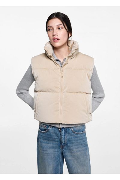 Mango Teen Quilted Vest with Pockets