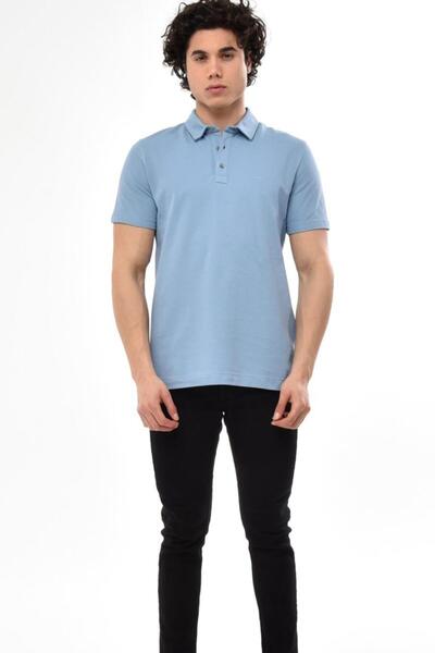 Arma Чоловіча синя футболка з коміром-поло Y22374350701