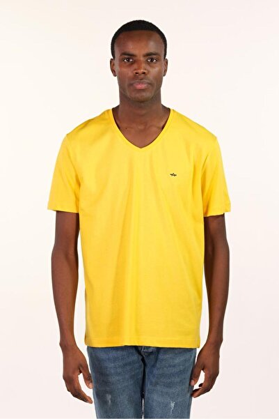 Arma Ανδρικό μπλουζάκι με κίτρινο V λαιμόκοψη Y 22364400101