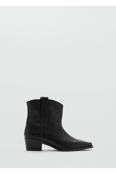 Mango Teen Botine de cowboy din piele