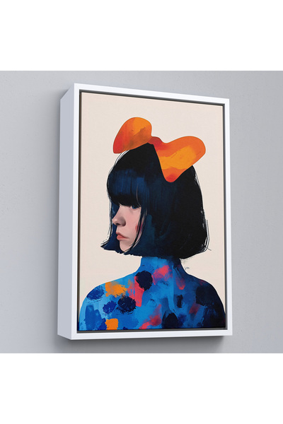 Oxyteez Tablou de femeie frumoasă cu păr puțin încâlcit într-un cadru de lemn...