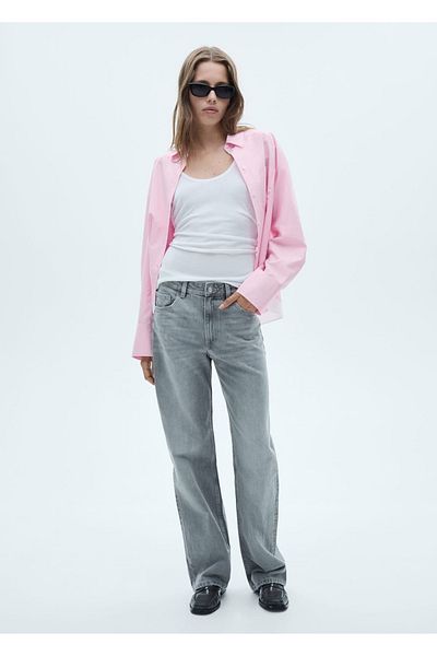 MANGO Woman Kontrastní oversize košile