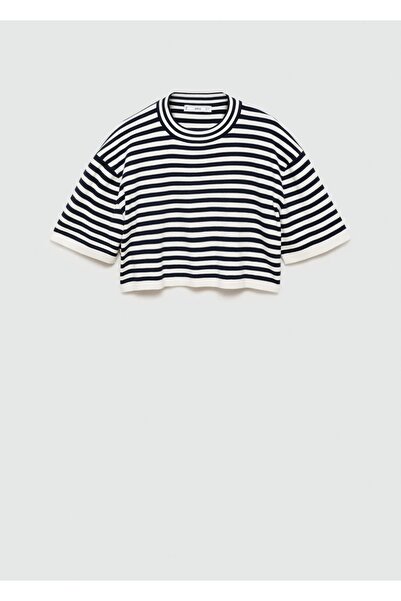 MANGO Woman Çizgili kısa kazak