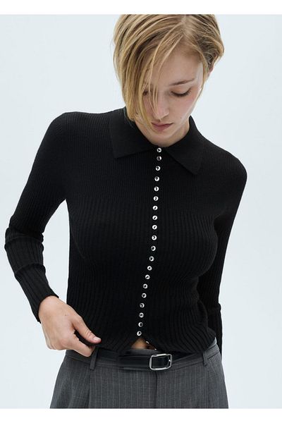 MANGO Woman Sweater with Decorative Buttons