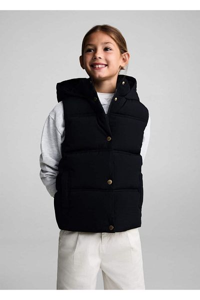 MANGO Kids Steppweste mit Kapuze