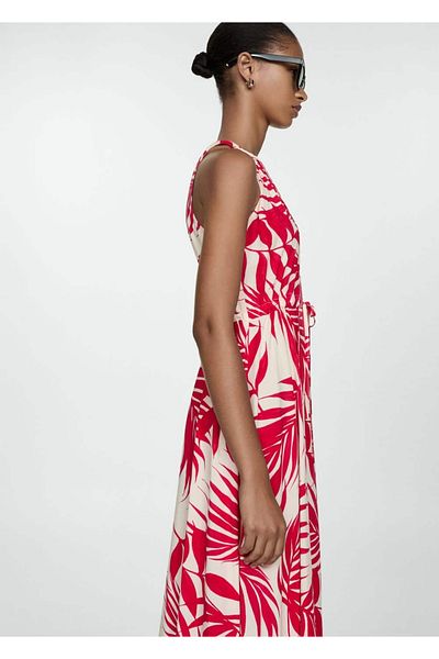 MANGO Woman Gemustertes Kleid mit Schleife