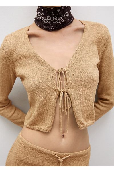 MANGO Woman Strickjacke mit Schleife