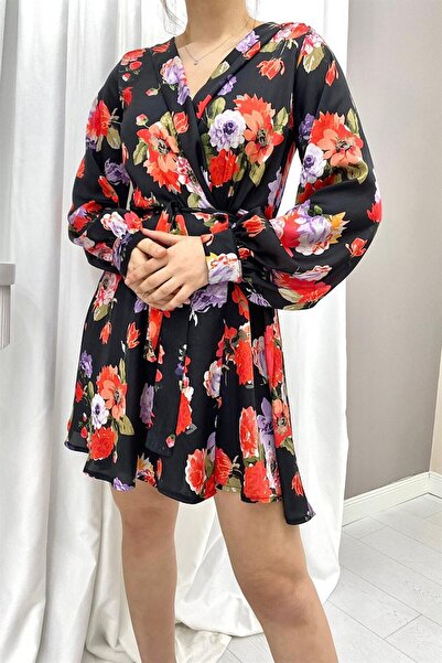 Elbee Fashion Woman Satenska haljina sa pojasom