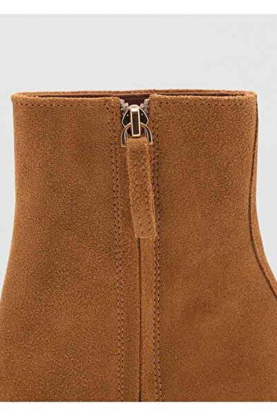 MANGO Woman Topuklu Süet Yarım Bot