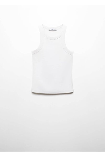 MANGO Woman Rubber knit cotton blouse