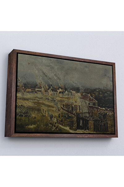 TAKI DERYASI Henri Rousseau cu cadru din lemn - Pictură de la bătălia de la Champigny-7054