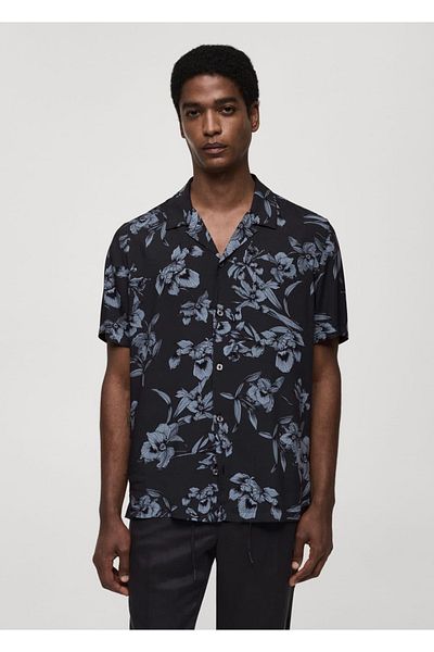 MANGO Man Cămașă drapată cu model Hawaii