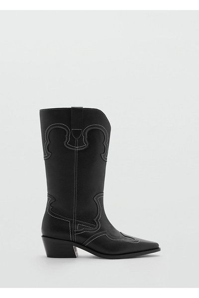 Mango Teen Cizme din piele stil cowboy