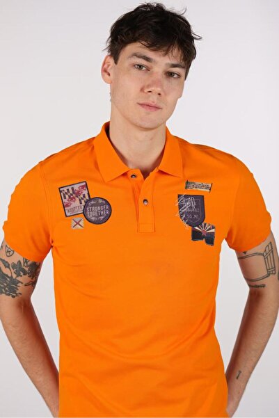 Arma Чоловіча помаранчева футболка з коміром-поло Y22374300501