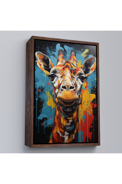 N NOXXO Tablou drăguț cu girafă cu cadru din lemn-7722