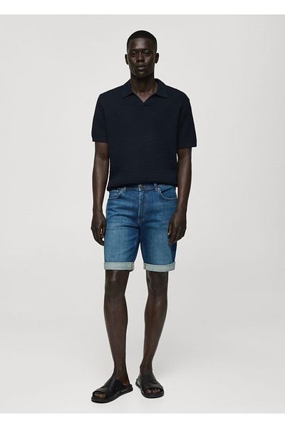 MANGO Man Džínové bermudy slim fit