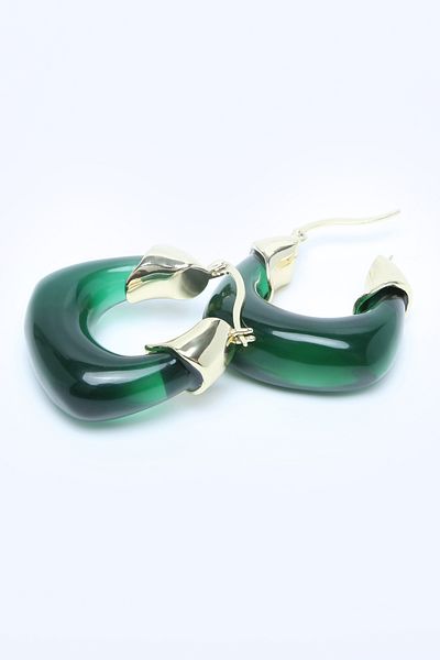 Perspective Green Earrings - Colorful Design
