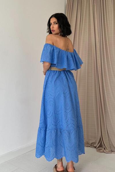 Elbee Fashion Woman Φόρεμα Brode με ελαστικό ώμο