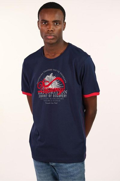 Arma Ανδρικό μπλουζάκι Navy Blue Plus Size Crew Neck Y 22374868201