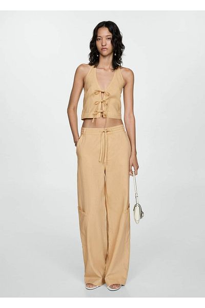 MANGO Woman Lyocell Trousers with Adjustable Drawstring