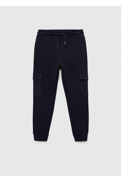 MANGO Kids Pantaloni albastru închis pentru copii
