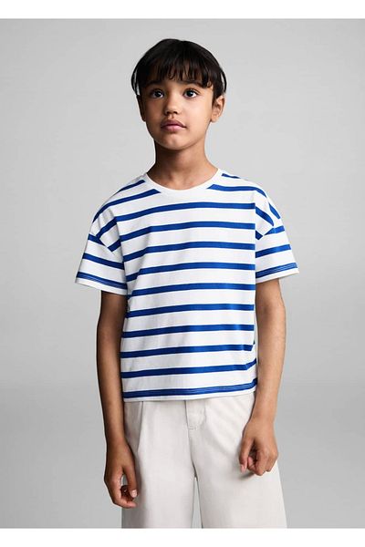 MANGO Kids Tricou cu dungi din bumbac