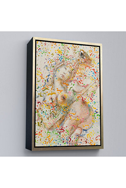 Oxyteez Salvador Dali cu rama din lemn - Tablo Joueuse De Mandole-7397