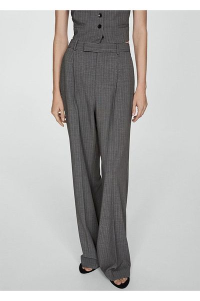 MANGO Woman Cloth pants with fine lines