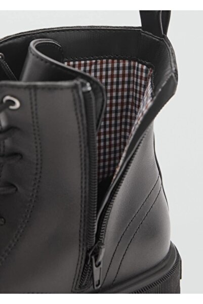 MANGO Kids Lace-up leather boots