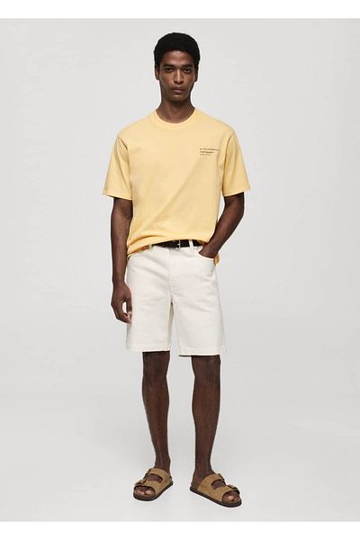 MANGO Man Cotton blend patterned t-shirt