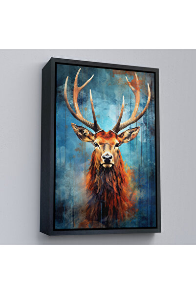Oxyteez Pictură în acuarelă de cerb cu cadru din lemn-7536