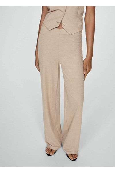 MANGO Woman Straight Cut Draped Pants
