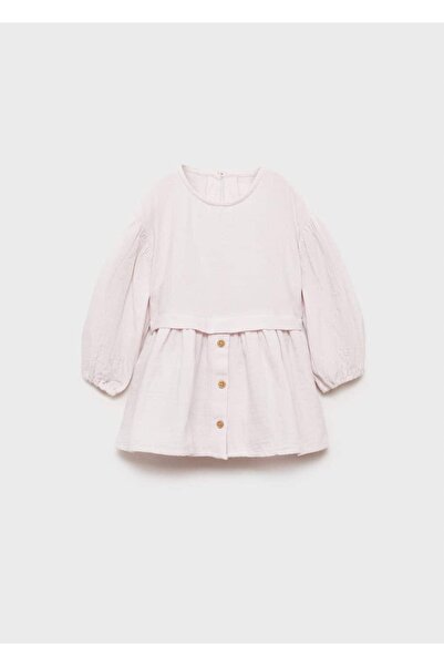 MANGO Baby Düğmeli Koton Elbise