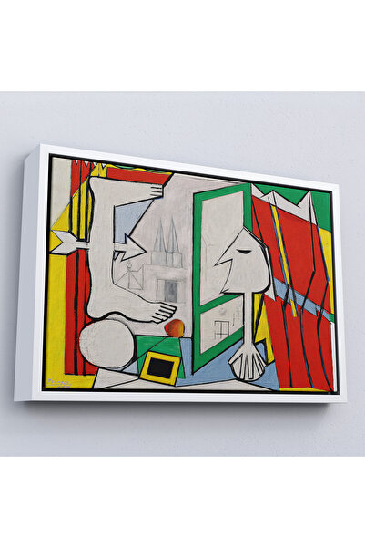 N NOXXO Pablo Picasso cu cadru din lemn - Pictură cu fereastră deschisă - La Fenetre Ouverte-7091