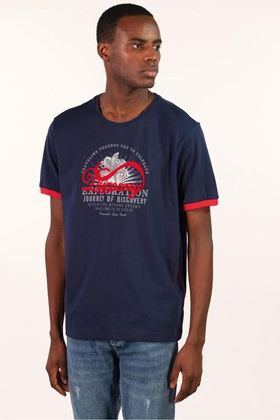 Arma Ανδρικό μπλουζάκι Navy Blue Plus Size Crew Neck Y 22374868201
