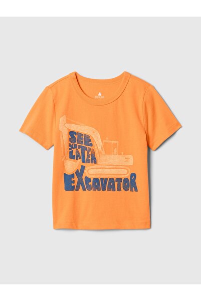 GAP Erkek Bebek Turuncu Mix and Match Grafikli T-Shirt