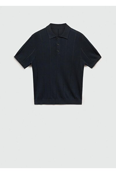 MANGO Man Polo-Look, dünne Linie, gewebt