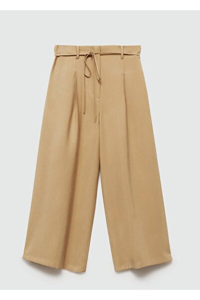 MANGO Woman Elastik belli wideleg pantolon