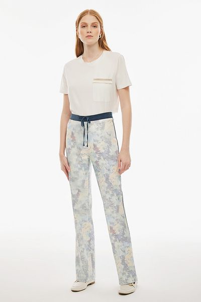 Perspective Gianas - Pantaloni cu modele abstracte multicolore pentru femei, potrivire regulată