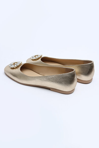 Perspective Gold Colored Ballerina Women's Shoes